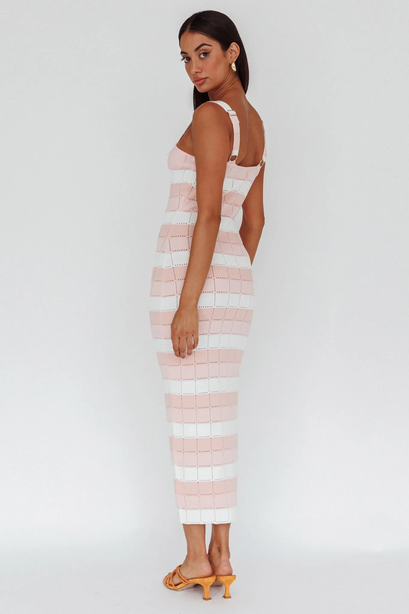 Chase The Sunrise Knit Midi Dress Striped Pink sold by Selfie Leslie product image thumbnail 2