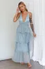 Auguste Tiered Frill Midi Dress Sage Green sold by Selfie Leslie
