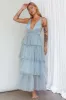 Auguste Tiered Frill Midi Dress Sage Green sold by Selfie Leslie