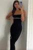 Sunny Coast Piping Trim Maxi Dress Black sold by Selfie Leslie