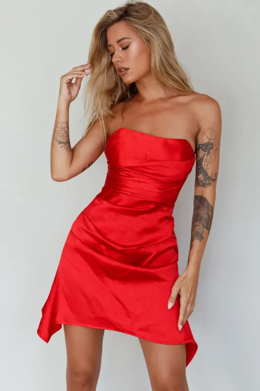 Tamia Strapless Mini Dress Cherry sold by Selfie Leslie