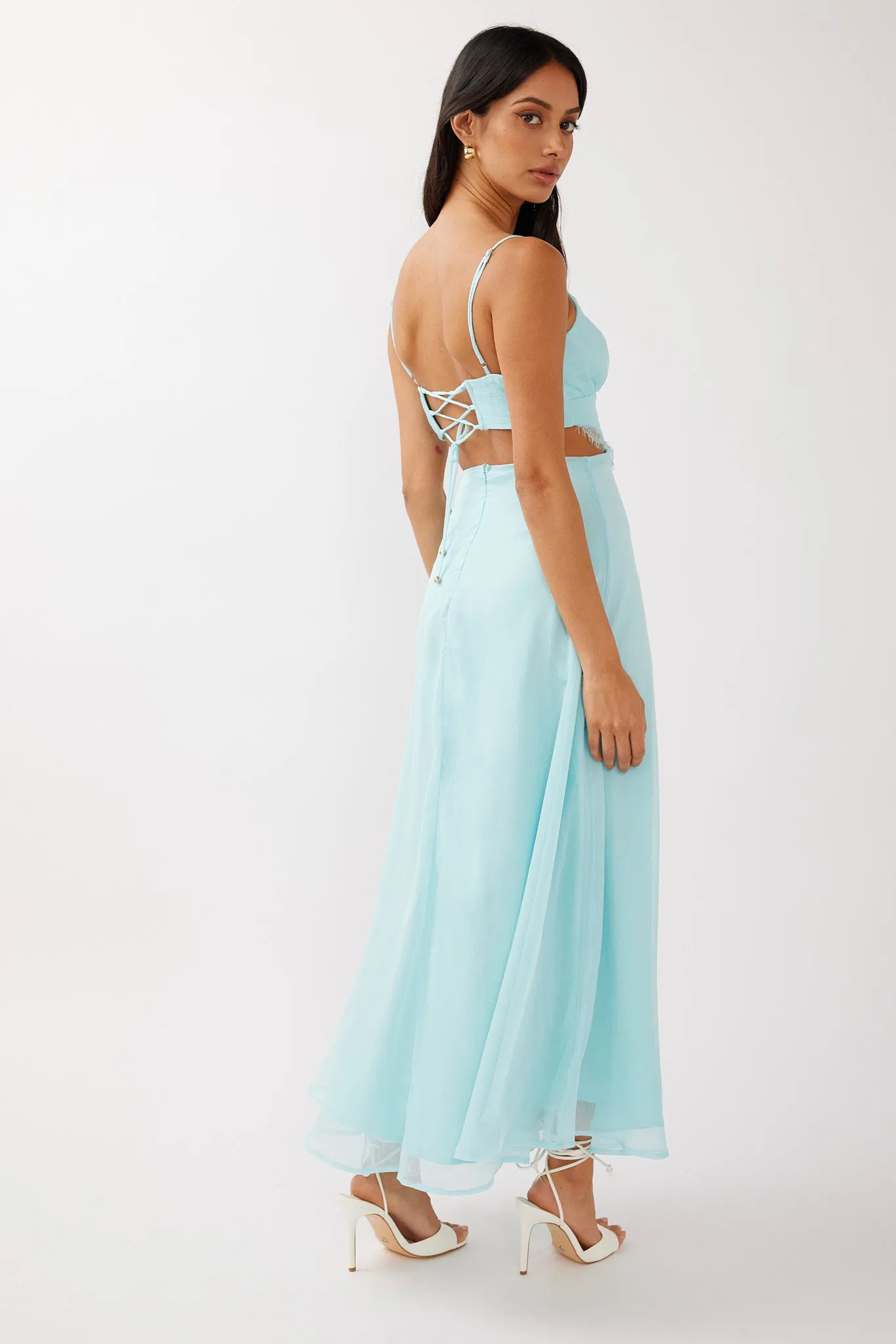 More Love Lace Trim Cut-Out Midi Dress Mint sold by Selfie Leslie product image thumbnail 2