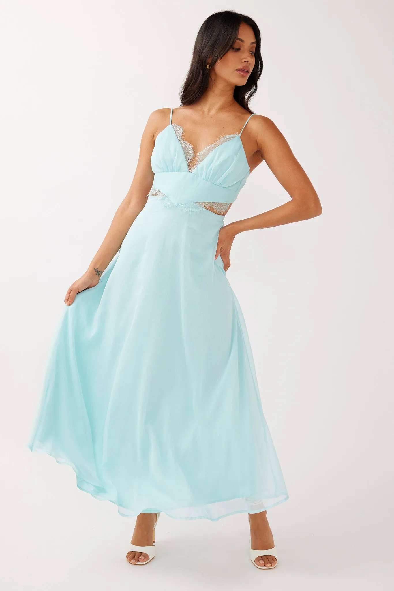 More Love Lace Trim Cut-Out Midi Dress Mint sold by Selfie Leslie product image thumbnail 3