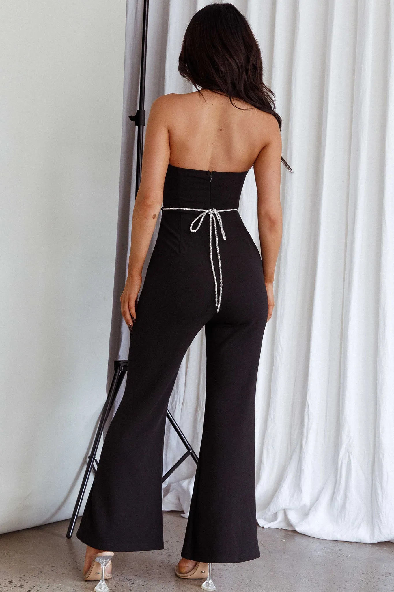 Nohemi Strapless Diamante Jumpsuit Black sold by Selfie Leslie product image thumbnail 2