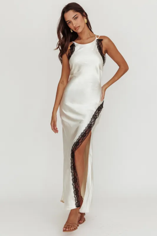 Flying High Lace Trim Maxi Dress Oyster sold by Selfie Leslie