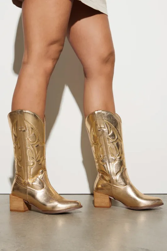 THERAPY Ranger Boot Gold sold by Selfie Leslie