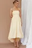 Sunday Mornings Ruched Bust Midi Dress Lemon sold by Selfie Leslie