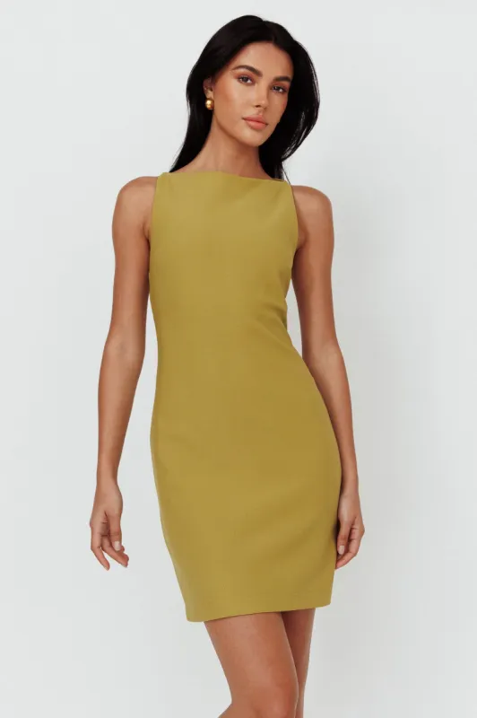 Anjali Sleeveless Shift Dress Moss Green sold by Selfie Leslie