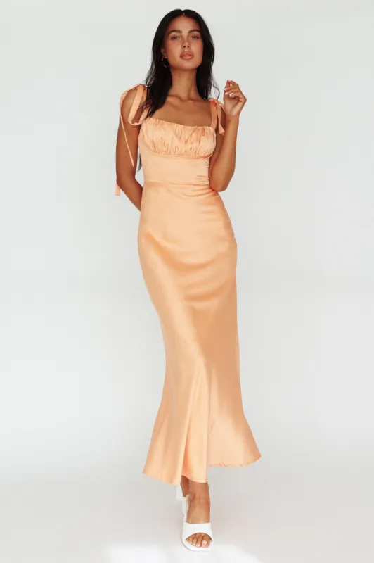Pennelope Tied Shoulder Maxi Dress Orange sold by Selfie Leslie