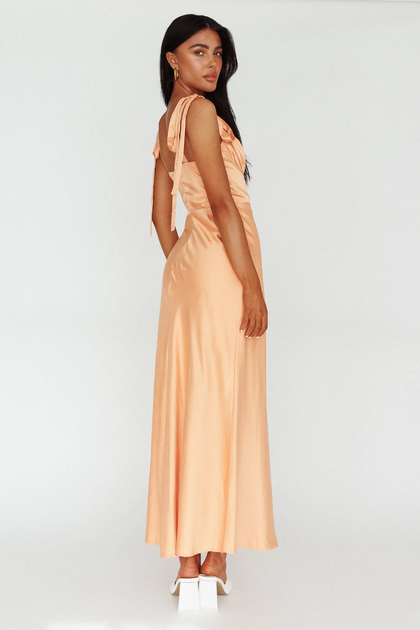 Pennelope Tied Shoulder Maxi Dress Orange sold by Selfie Leslie product image thumbnail 2