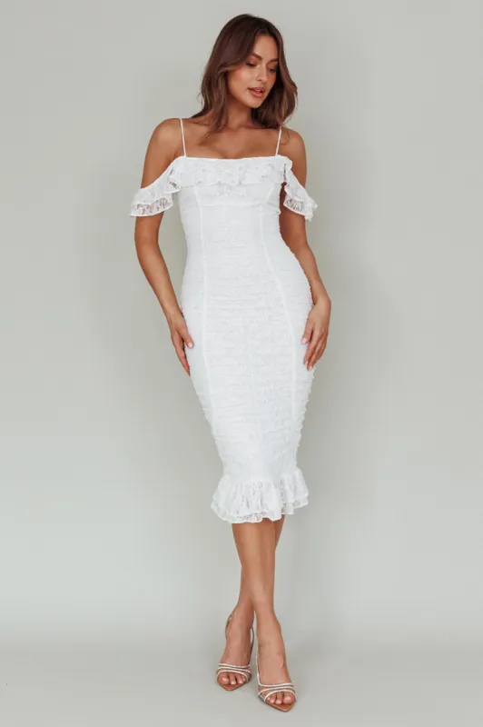 Wish Come True Lace Midi Dress White sold by Selfie Leslie