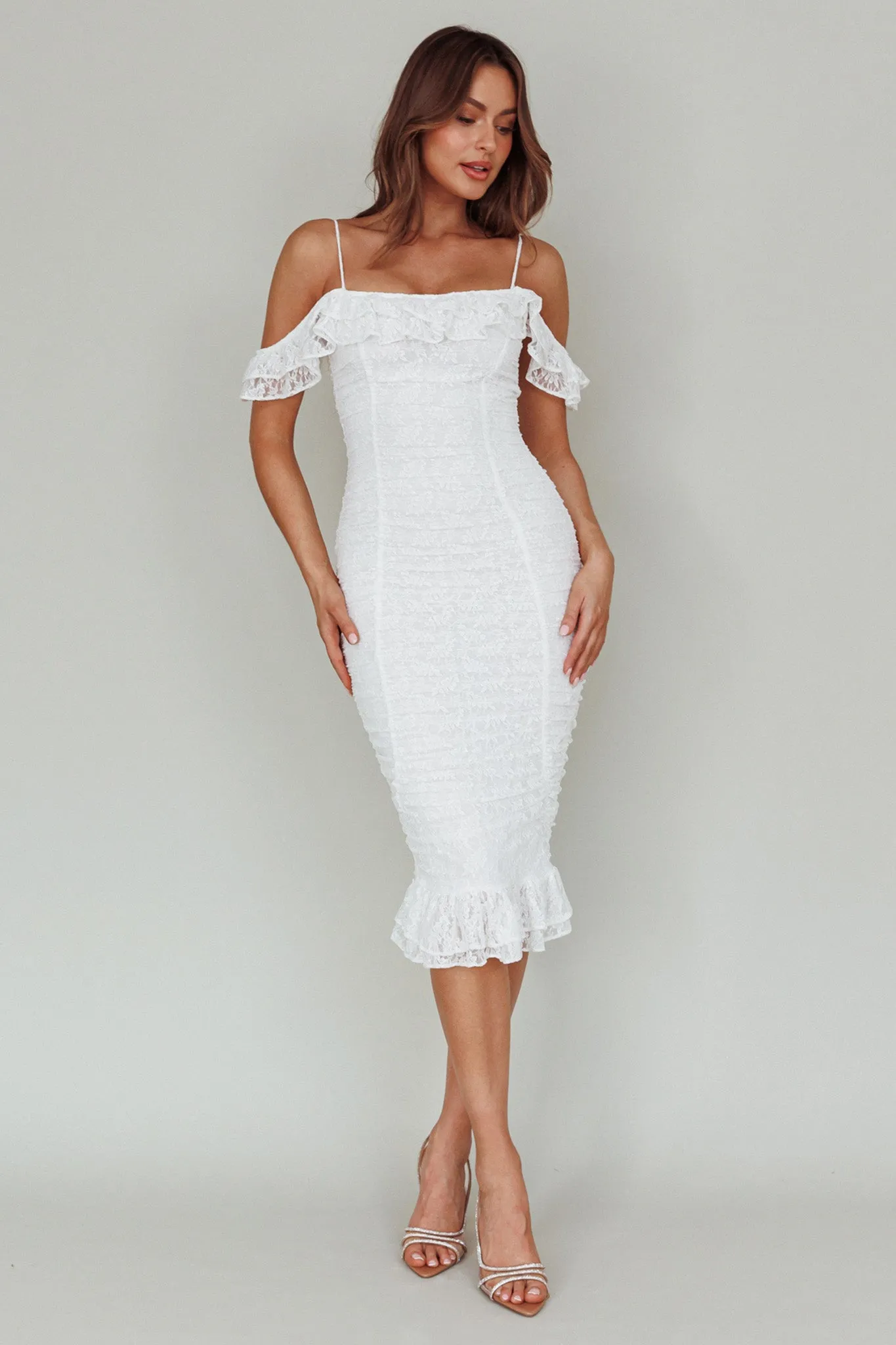 Wish Come True Lace Midi Dress White sold by Selfie Leslie