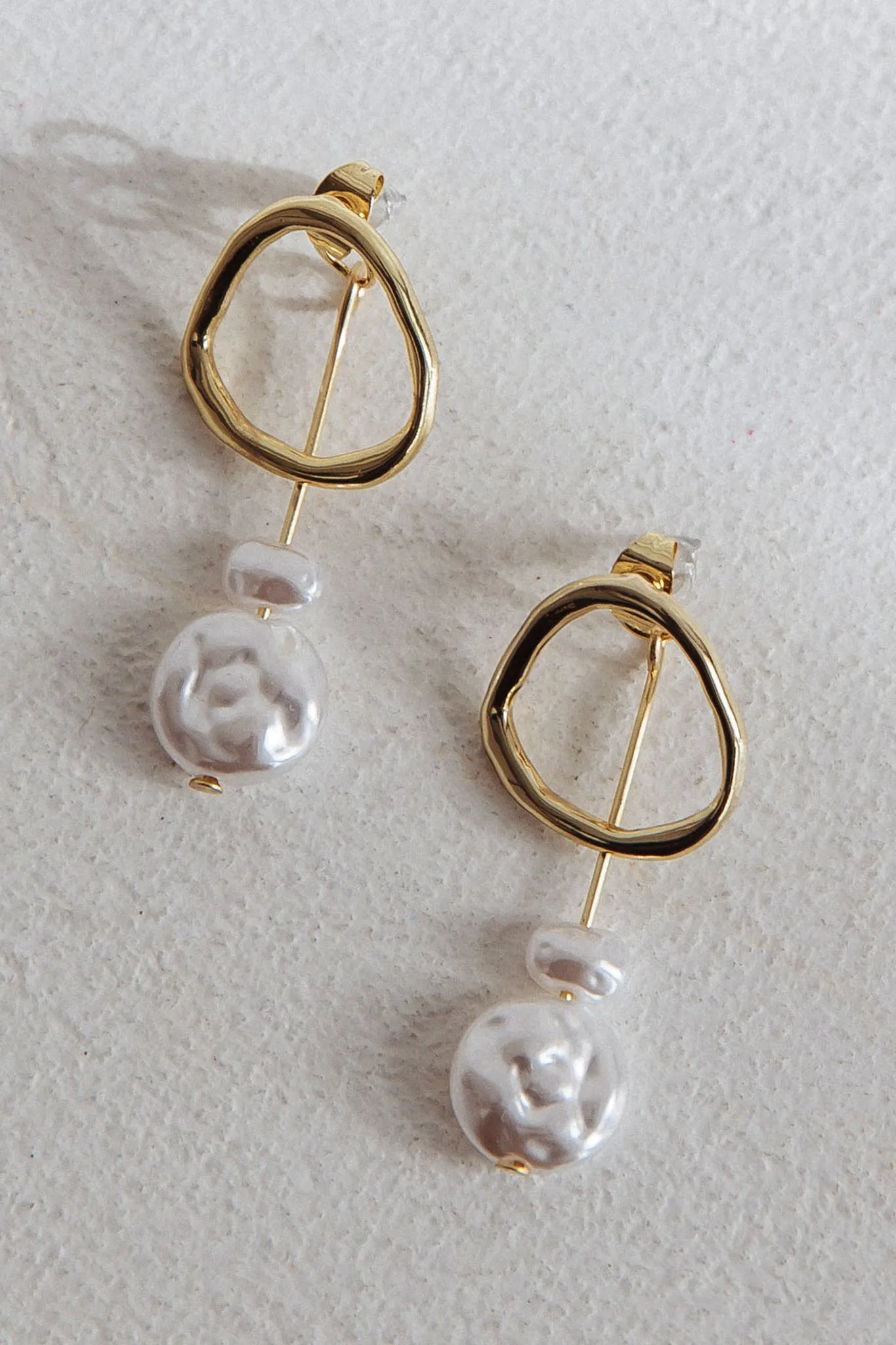 Amelie Pearl Drop Stud Earrings Gold sold by Selfie Leslie product image thumbnail 3