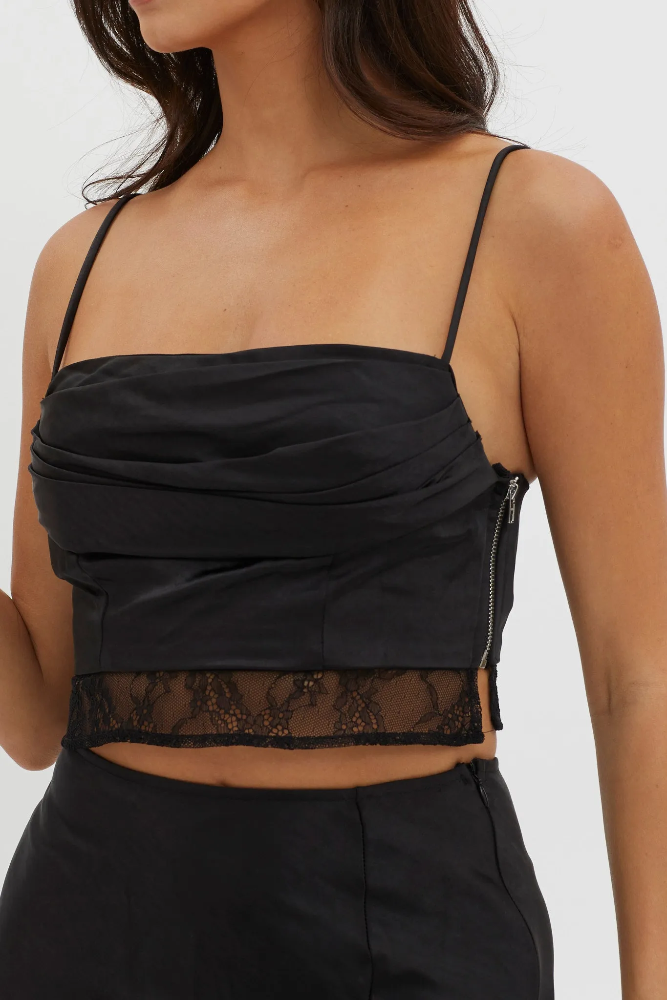 For The Moment Lace Trim Top Black sold by Selfie Leslie product image thumbnail 3