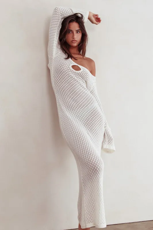 Hold My Heart Knit Maxi Dress Off White sold by Selfie Leslie