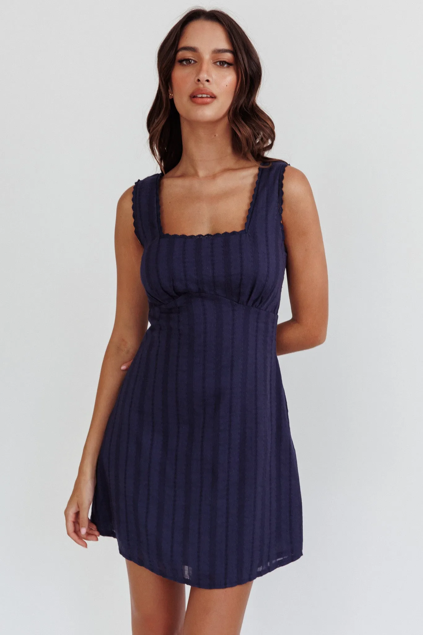 Aura Girl Square Neckline Mini Dress Navy sold by Selfie Leslie product image thumbnail 5