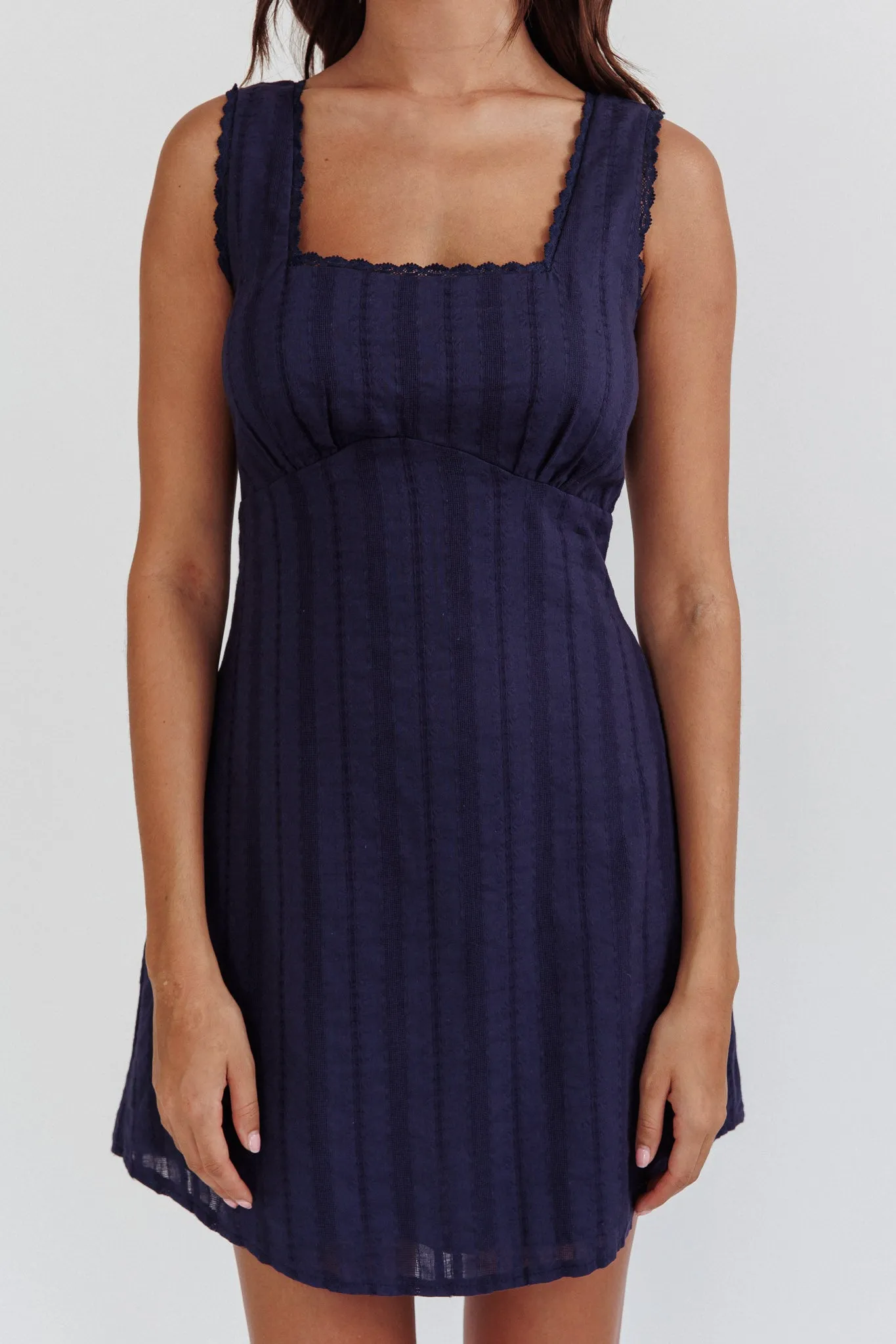 Aura Girl Square Neckline Mini Dress Navy sold by Selfie Leslie product image thumbnail 4