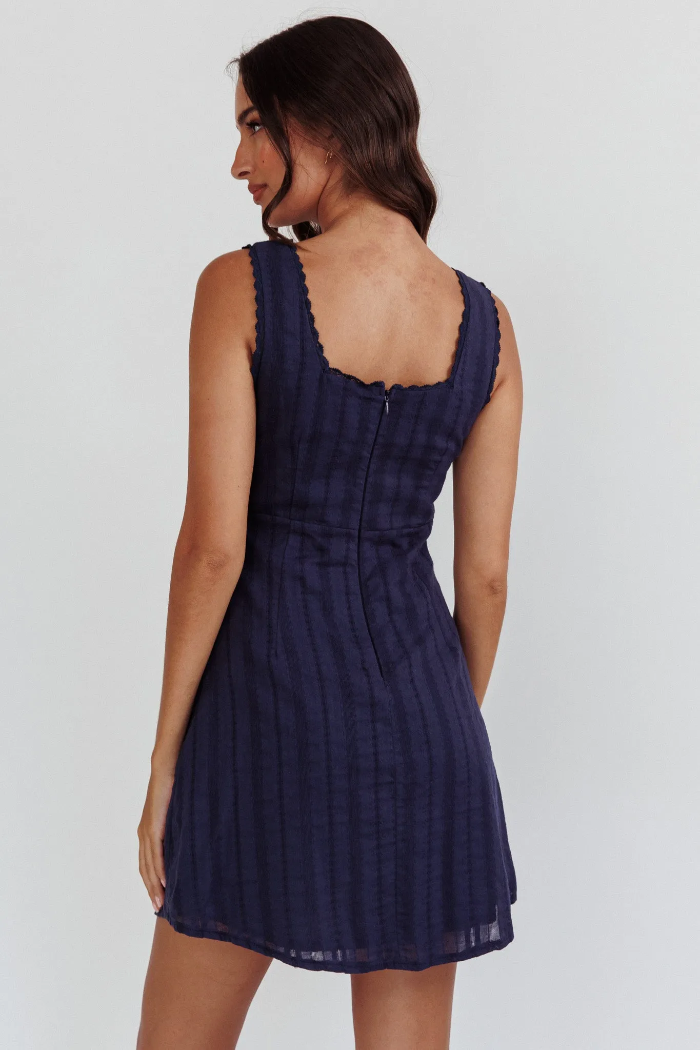 Aura Girl Square Neckline Mini Dress Navy sold by Selfie Leslie product image thumbnail 2