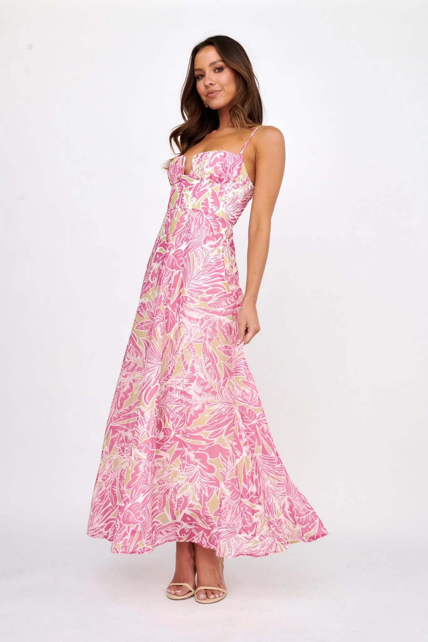 Kindred Love Gathered Bust Maxi Dress Pink sold by Selfie Leslie product image thumbnail 3