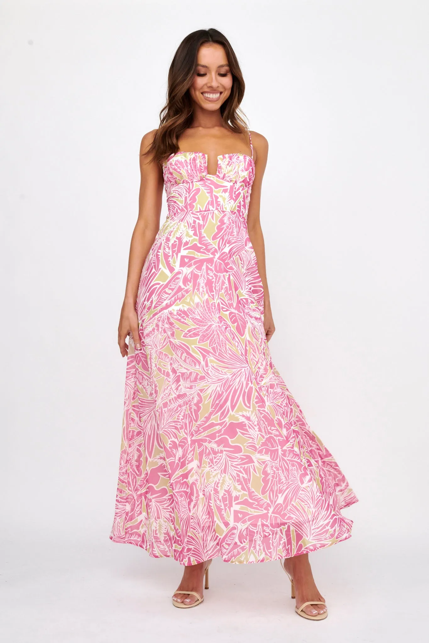 Kindred Love Gathered Bust Maxi Dress Pink sold by Selfie Leslie product image thumbnail 5