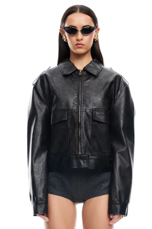LIONESS Eighties Bomber Washed Onyx sold by Selfie Leslie