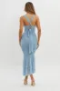 Surreal Lace-Up Back Ruched Midi Dress Blue sold by Selfie Leslie