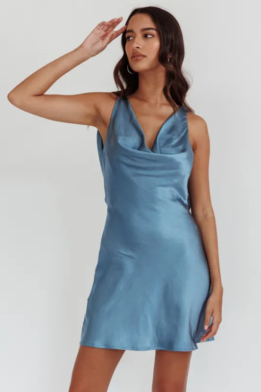 Cassiopeia Open Back Mini Dress Ocean sold by Selfie Leslie