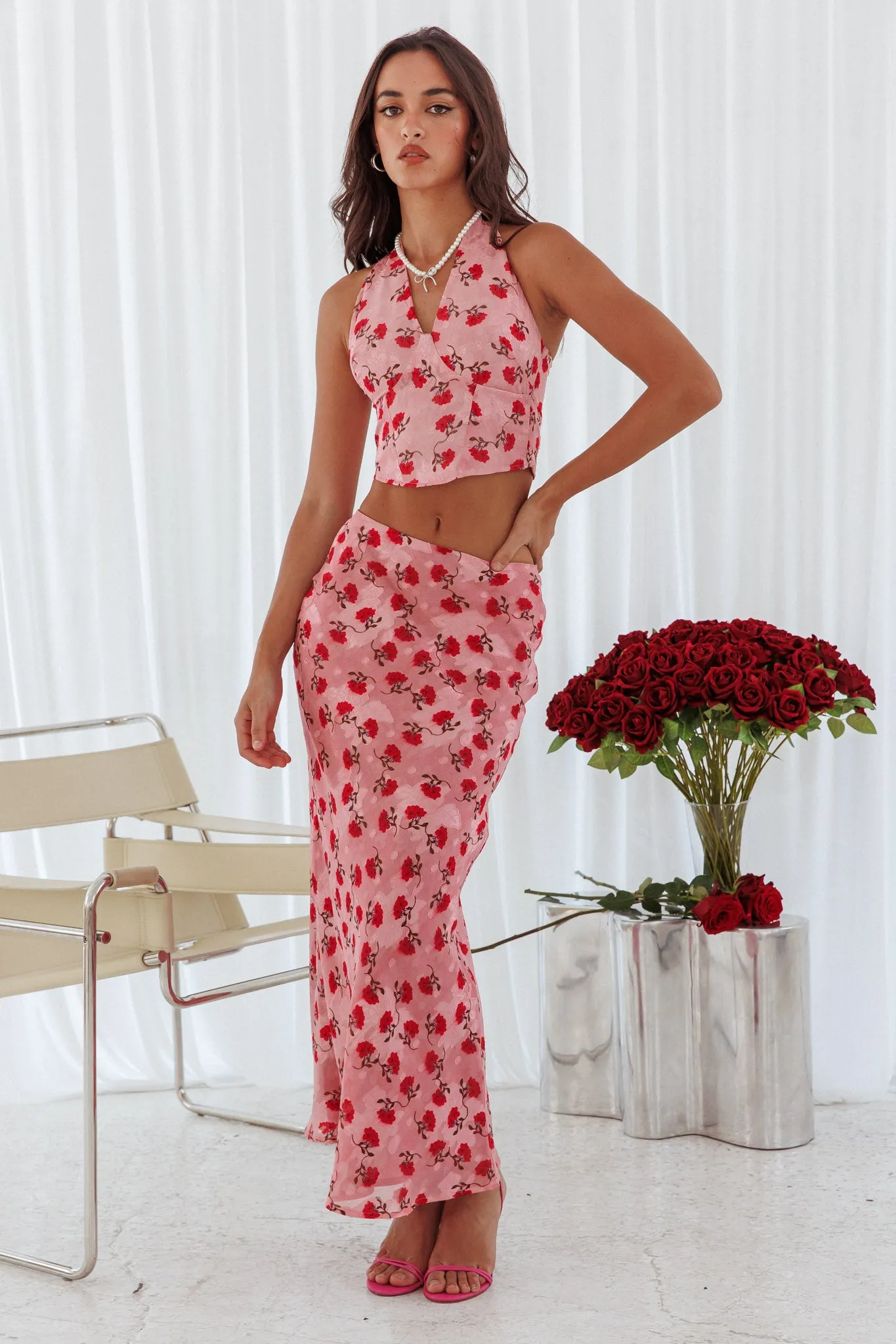 Gigi Floral Maxi Skirt Pink sold by Selfie Leslie product image thumbnail 3
