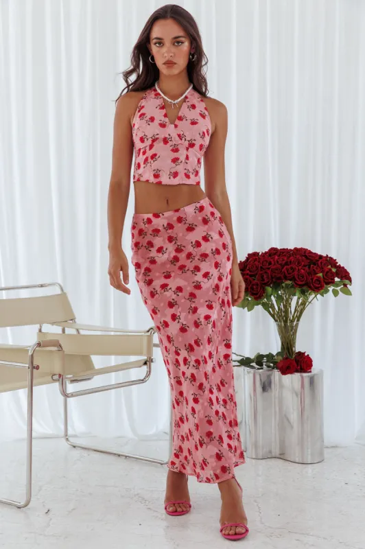 Gigi Floral Maxi Skirt Pink sold by Selfie Leslie