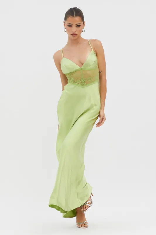 Kinzie Lace Waist Maxi Dress Apple sold by Selfie Leslie