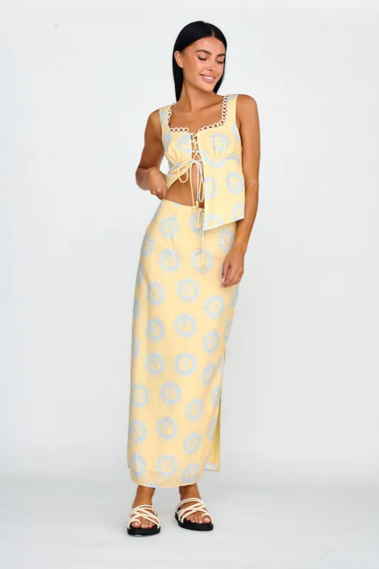 Sun Days Midi Skirt Sun Lemon sold by Selfie Leslie