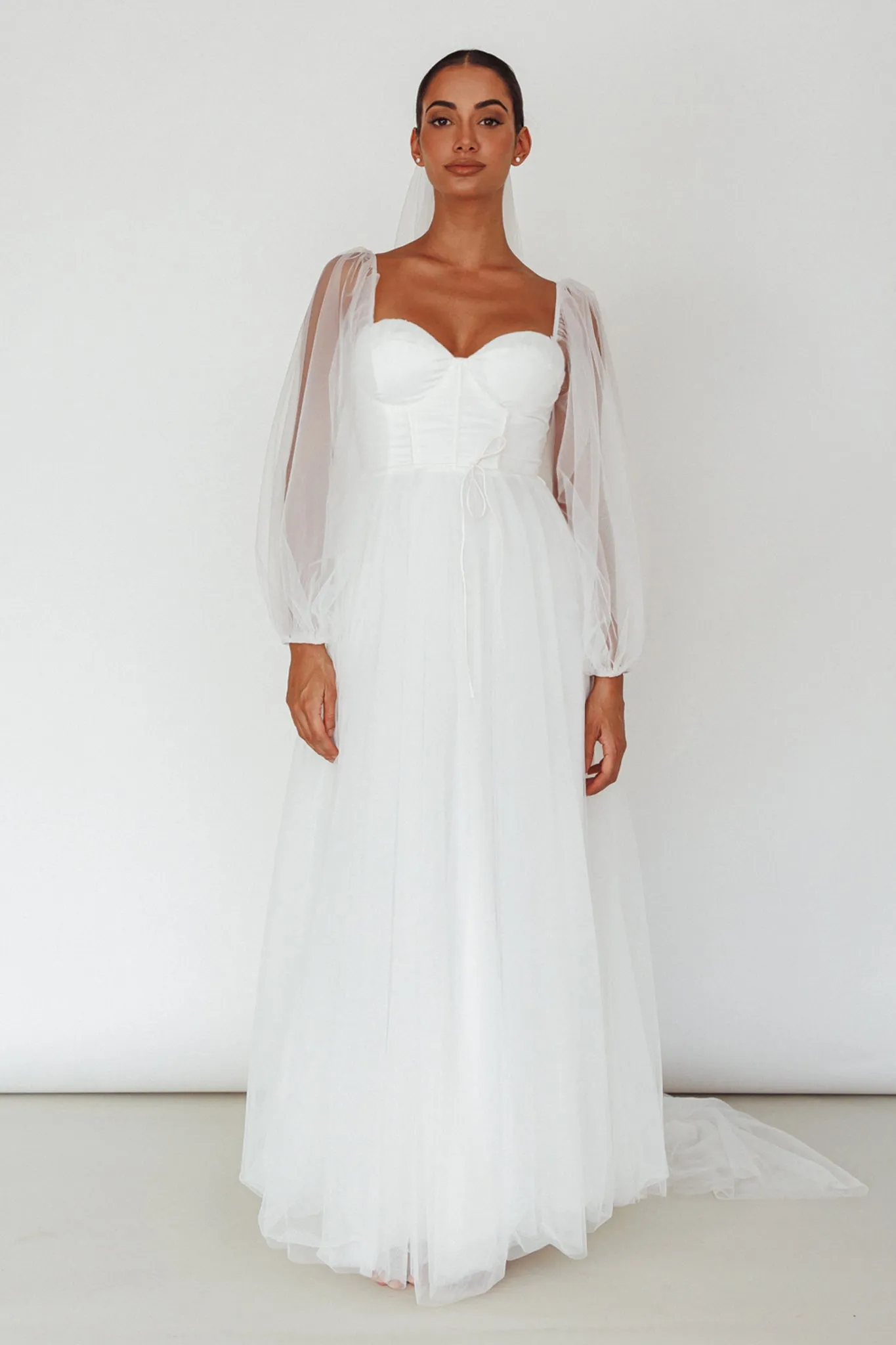 Fairytale Dream Sheer Sleeve Maxi Dress White sold by Selfie Leslie product image thumbnail 3