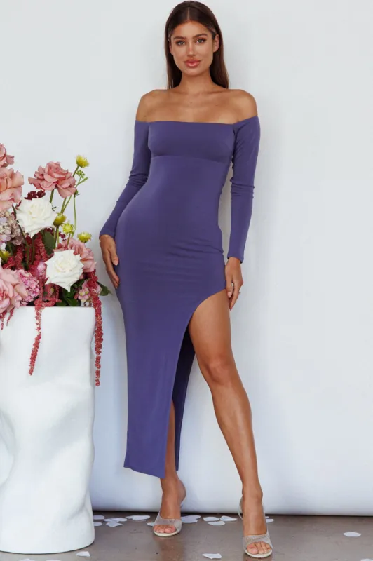 Sentimental Mood Off-Shoulder Midi Dress Indigo sold by Selfie Leslie