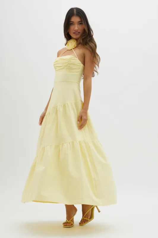 Bondi Rose Decoration Maxi Dress Lemon sold by Selfie Leslie