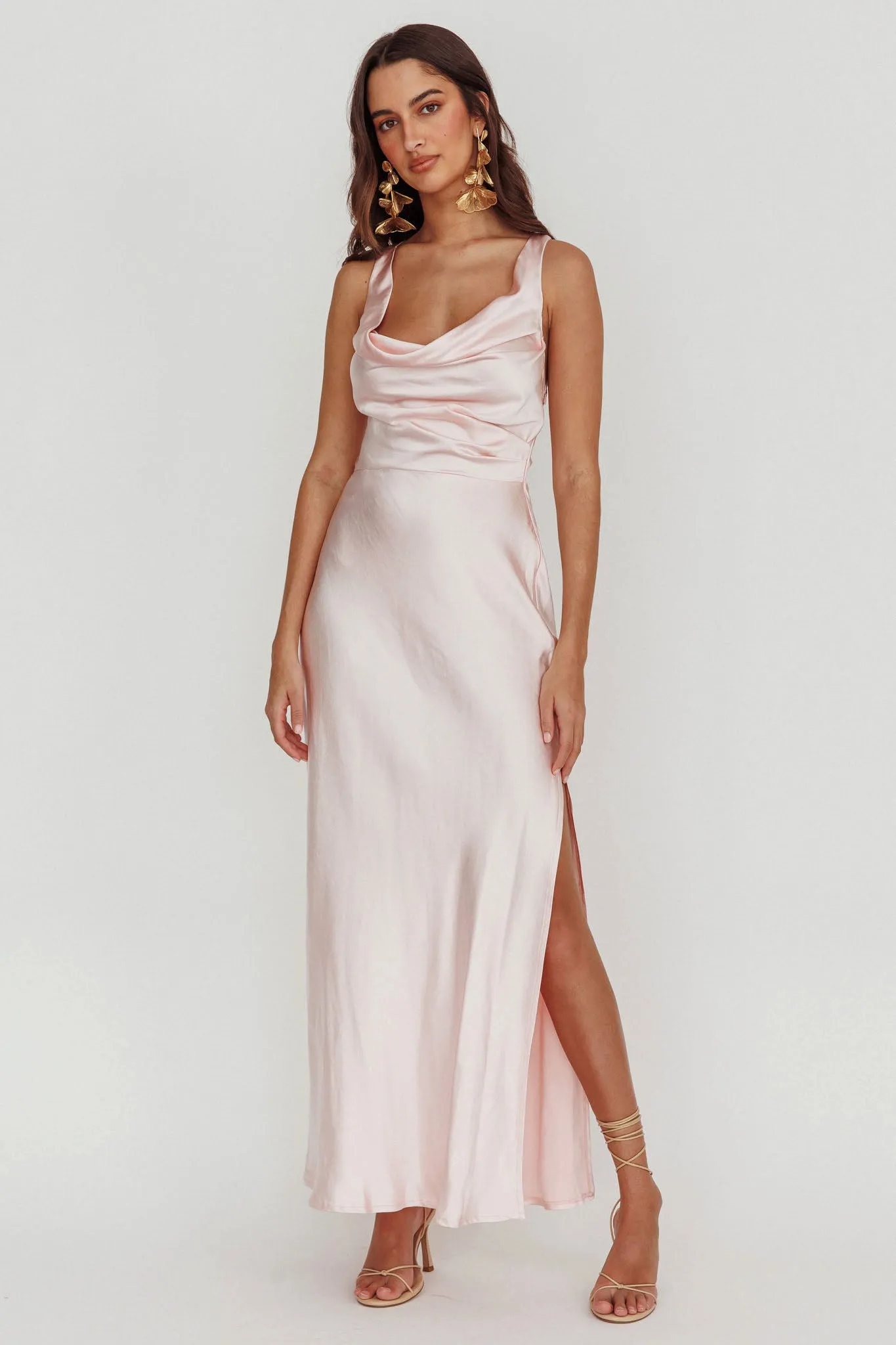 Sitara Tied Back Maxi Dress Blush sold by Selfie Leslie product image thumbnail 5
