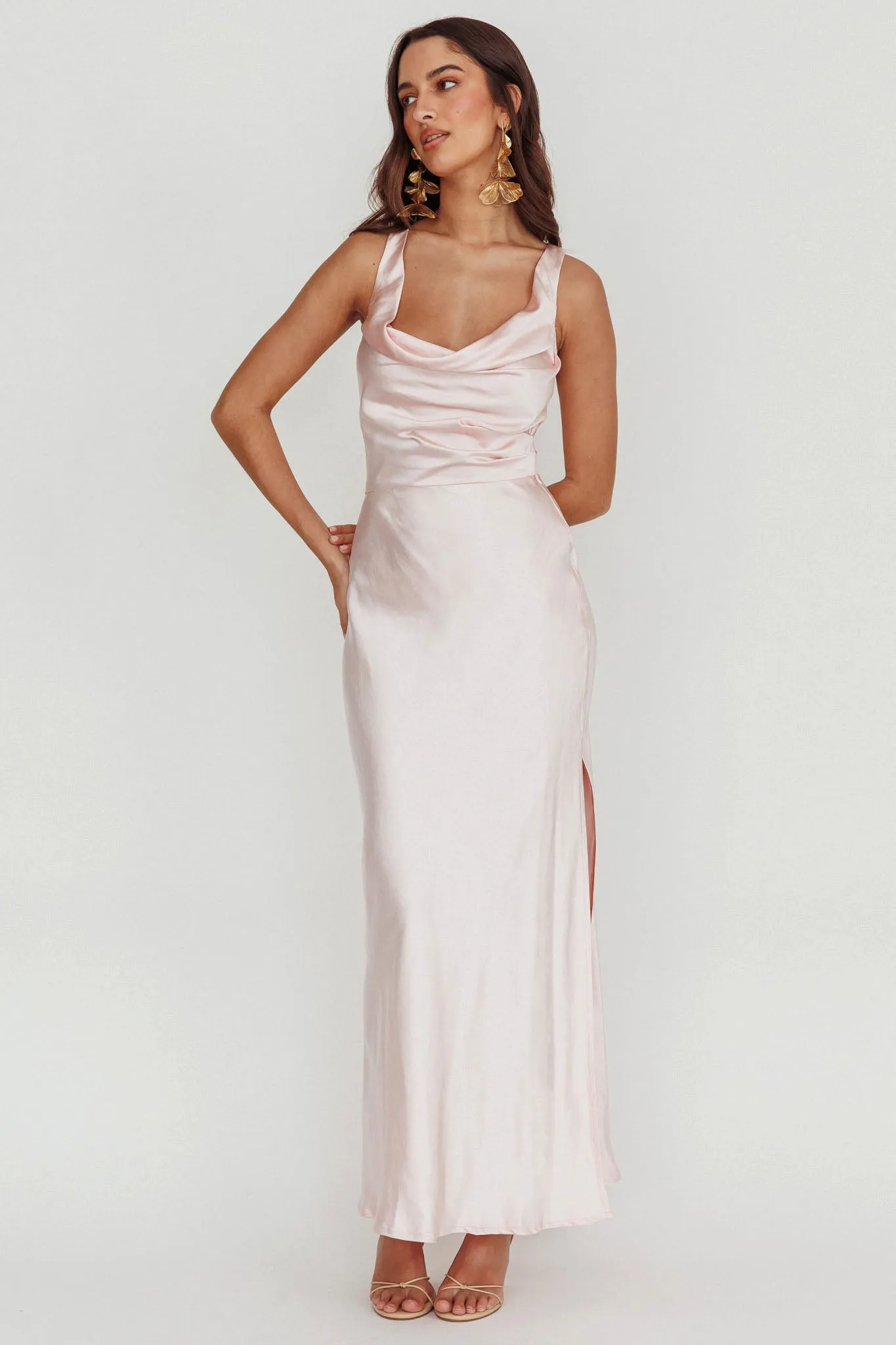 Sitara Tied Back Maxi Dress Blush sold by Selfie Leslie product image thumbnail 3