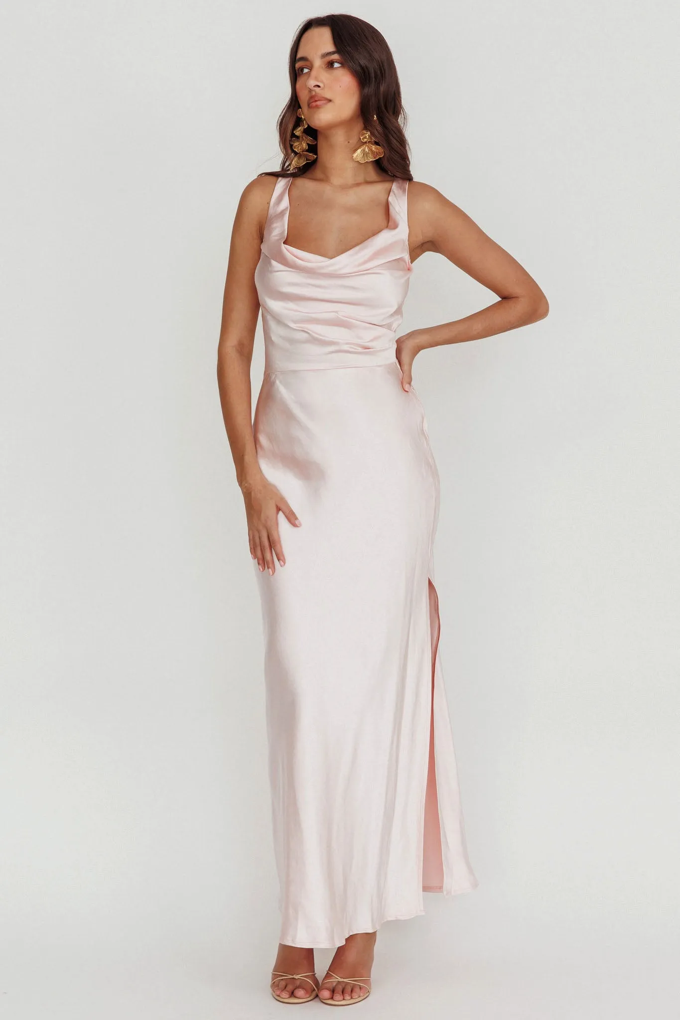 Sitara Tied Back Maxi Dress Blush sold by Selfie Leslie