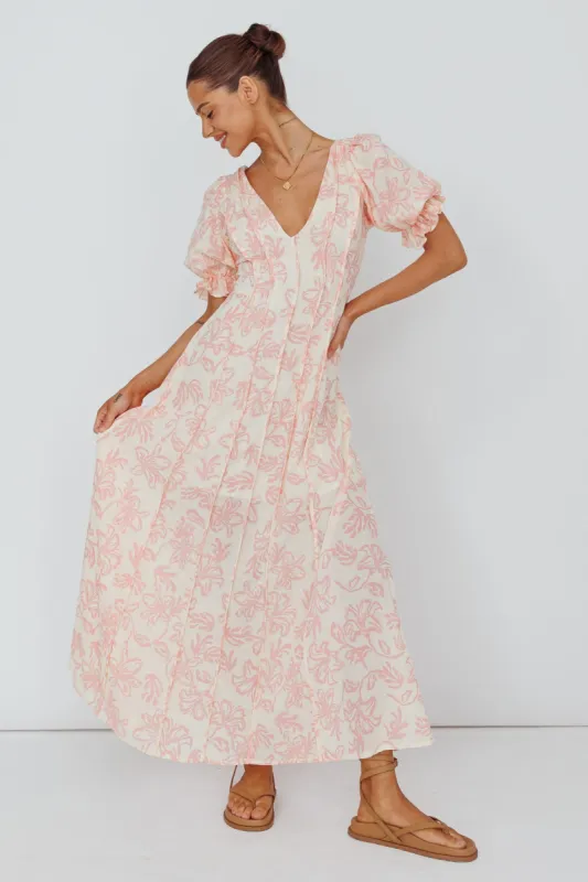 Sitting Pretty Pintuck Pleat Puff Sleeve Dress Pink sold by Selfie Leslie