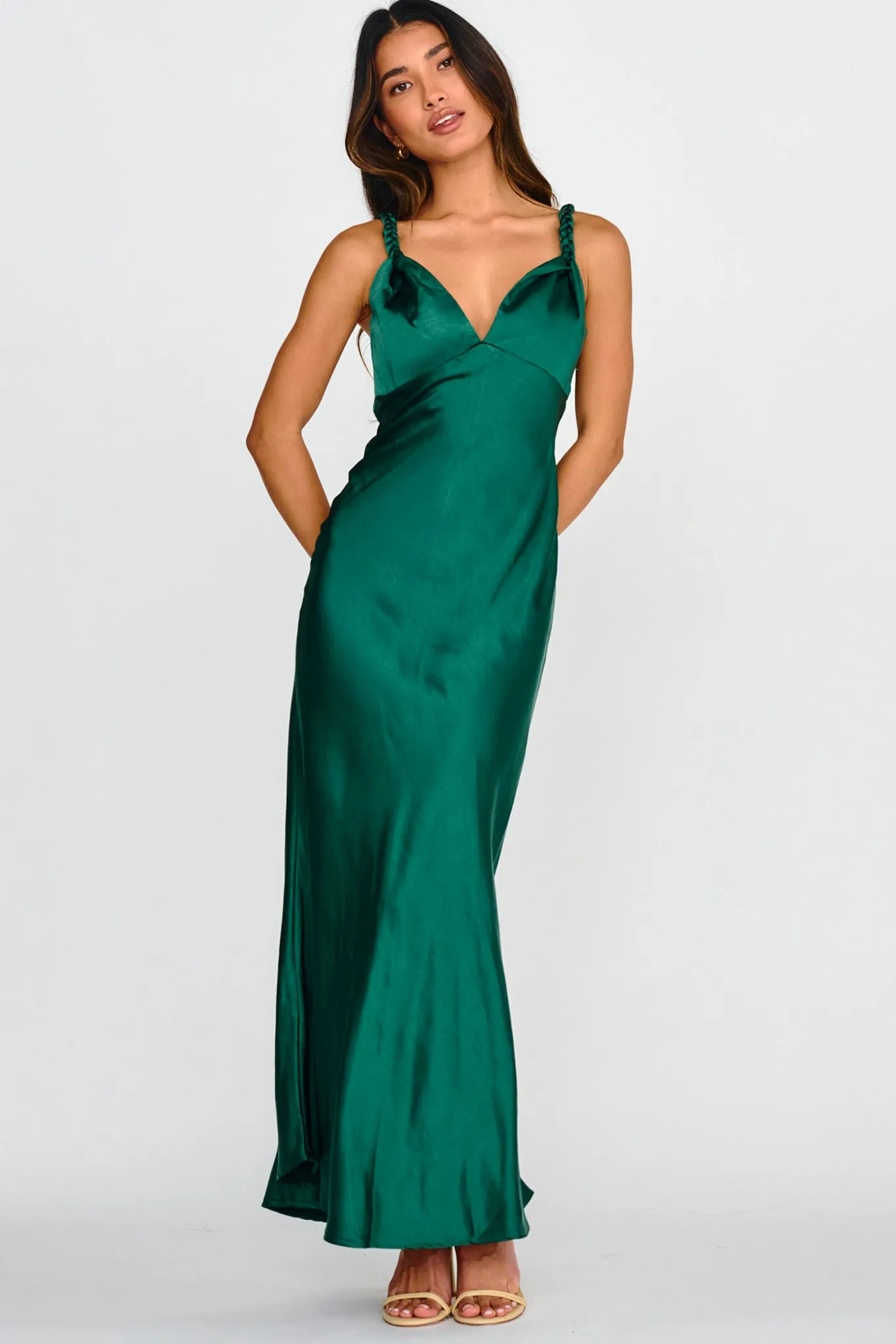 Muraya Braided Strap Maxi Dress Forest Green sold by Selfie Leslie