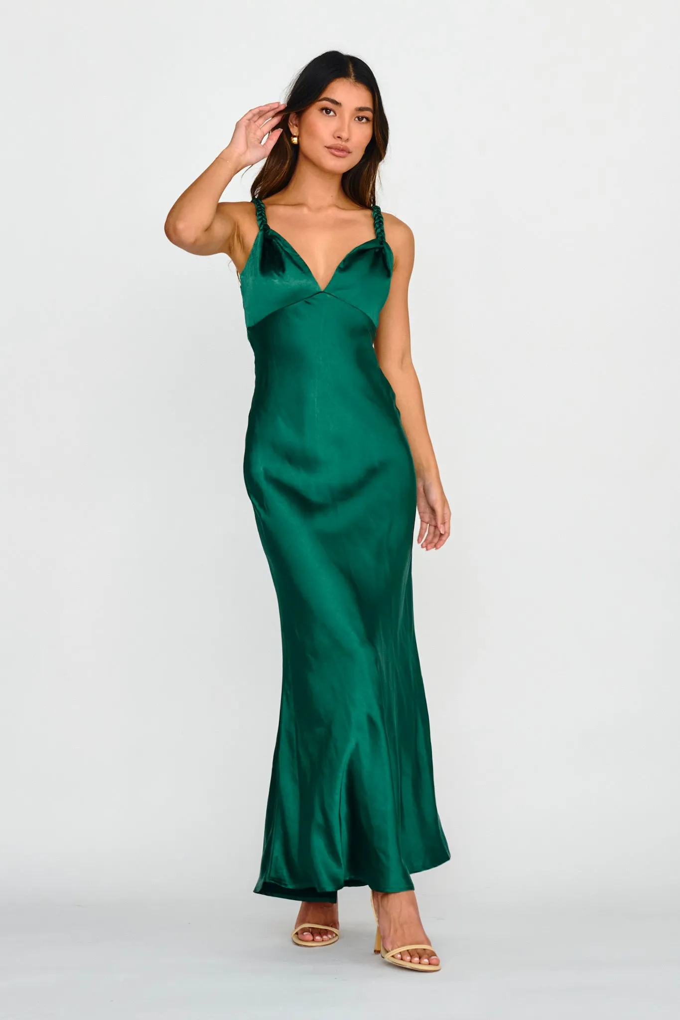 Muraya Braided Strap Maxi Dress Forest Green sold by Selfie Leslie product image thumbnail 3