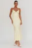 Hold Me Satin Backless Maxi Dress Lemon sold by Selfie Leslie