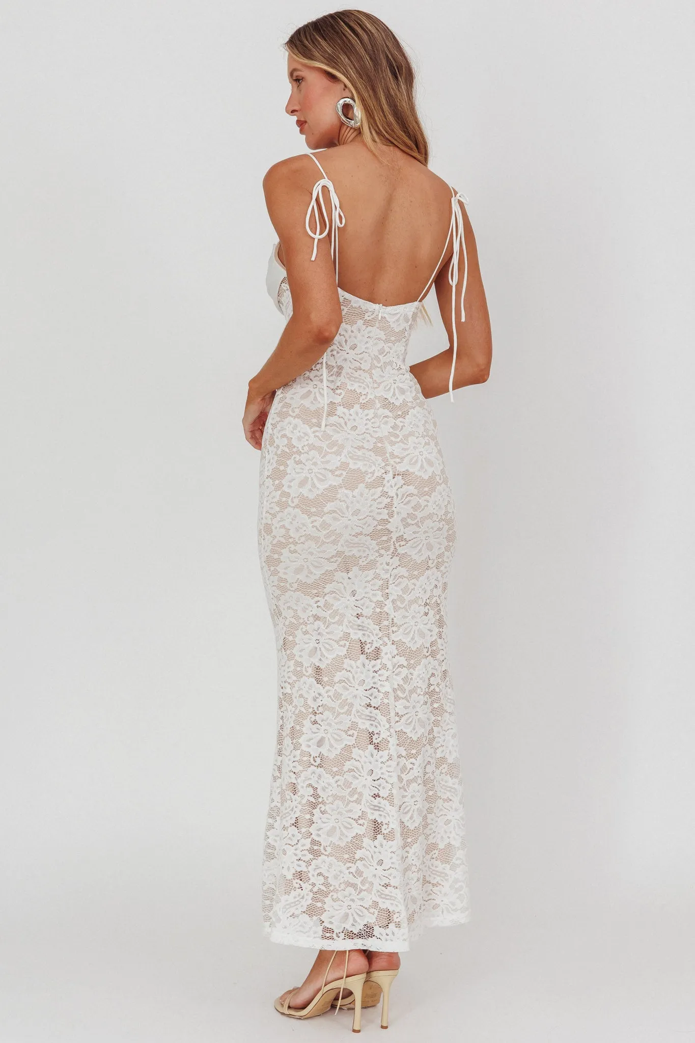 Melting Lace Maxi Dress White sold by Selfie Leslie product image thumbnail 2