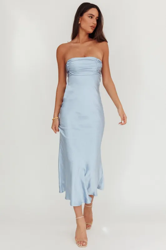 Moon Song Strapless Laced Back Dress Midnight Blue sold by Selfie Leslie