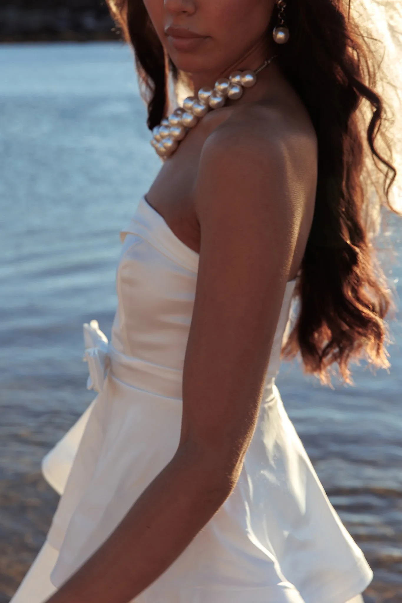 Alix Strapless Tiered Ruffle Mini Dress White sold by Selfie Leslie product image thumbnail 4