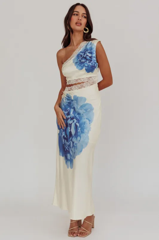 Mahli One-Shoulder Cut-Out Maxi Dress Ivory sold by Selfie Leslie