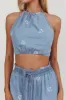 Lovefool Halter Neck Cropped Top Denim sold by Selfie Leslie