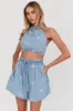 Lovefool Halter Neck Cropped Top Denim sold by Selfie Leslie