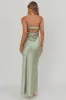 Kona Strapless Pleated Bust Satin Maxi Dress Sage sold by Selfie Leslie