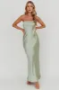 Kona Strapless Pleated Bust Satin Maxi Dress Sage sold by Selfie Leslie