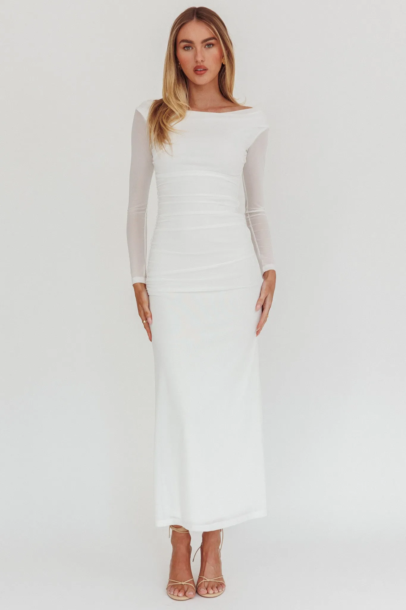 In Blooms Off Shoulder Maxi Dress Off White sold by Selfie Leslie